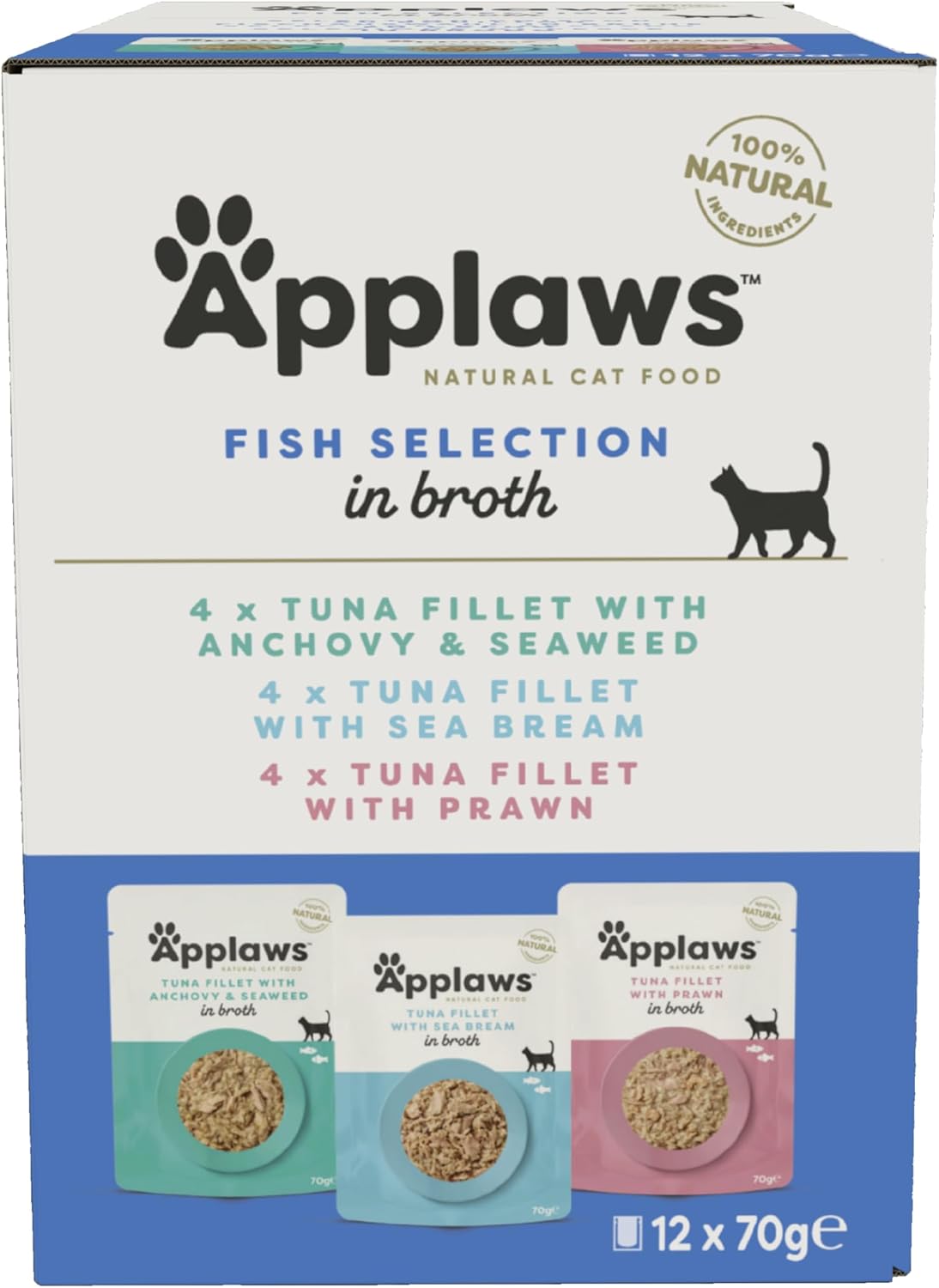 Applaws Cat Pouch Multipack Fish Selection in Broth 70g 12pk x 1