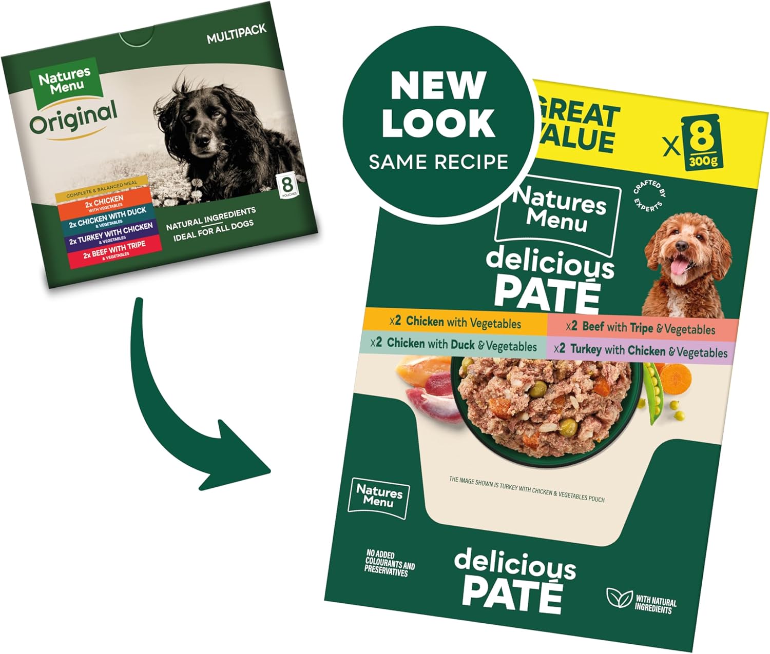 Natures Menu - Wet Dog Food - Multipack Pouches for Adult Dogs - Mixed Variety - 8 x 300g