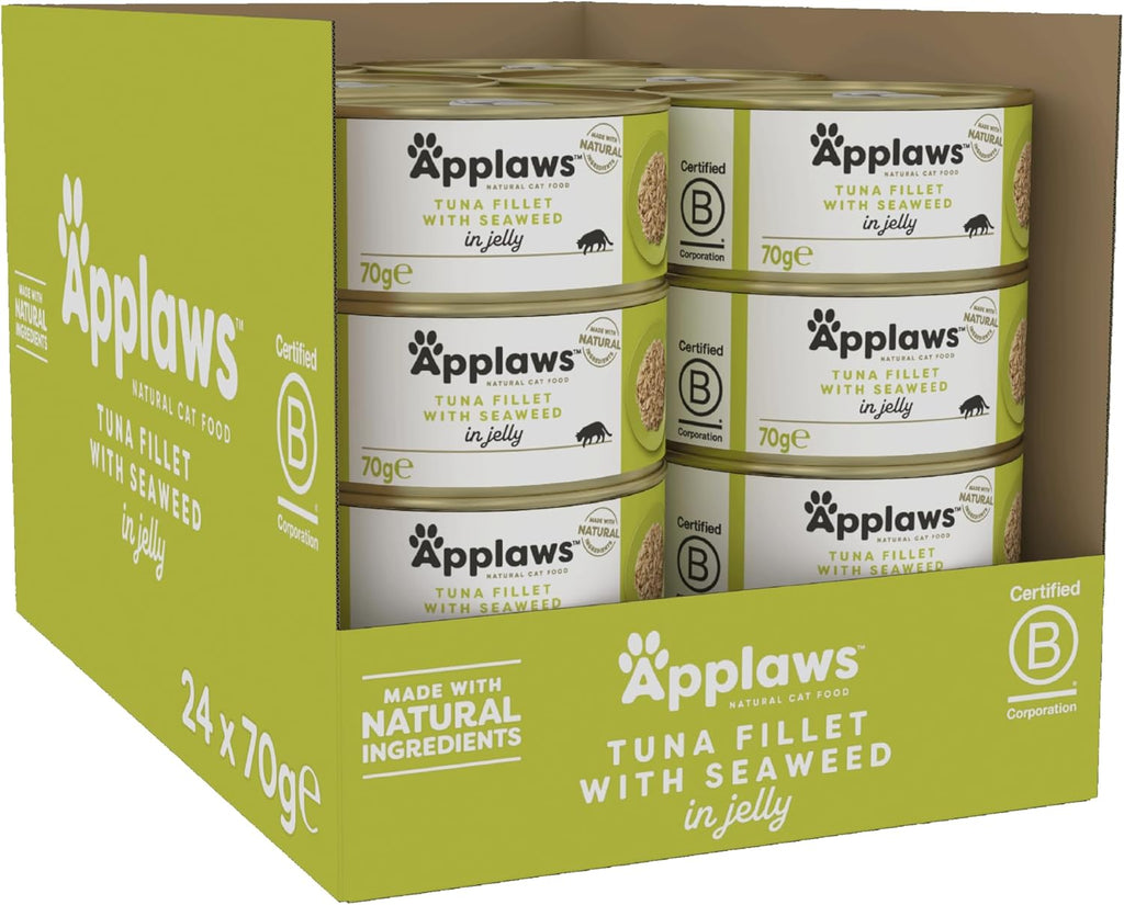 Applaws Cat Can Tuna & Seaweed in Jelly 70g x 24
