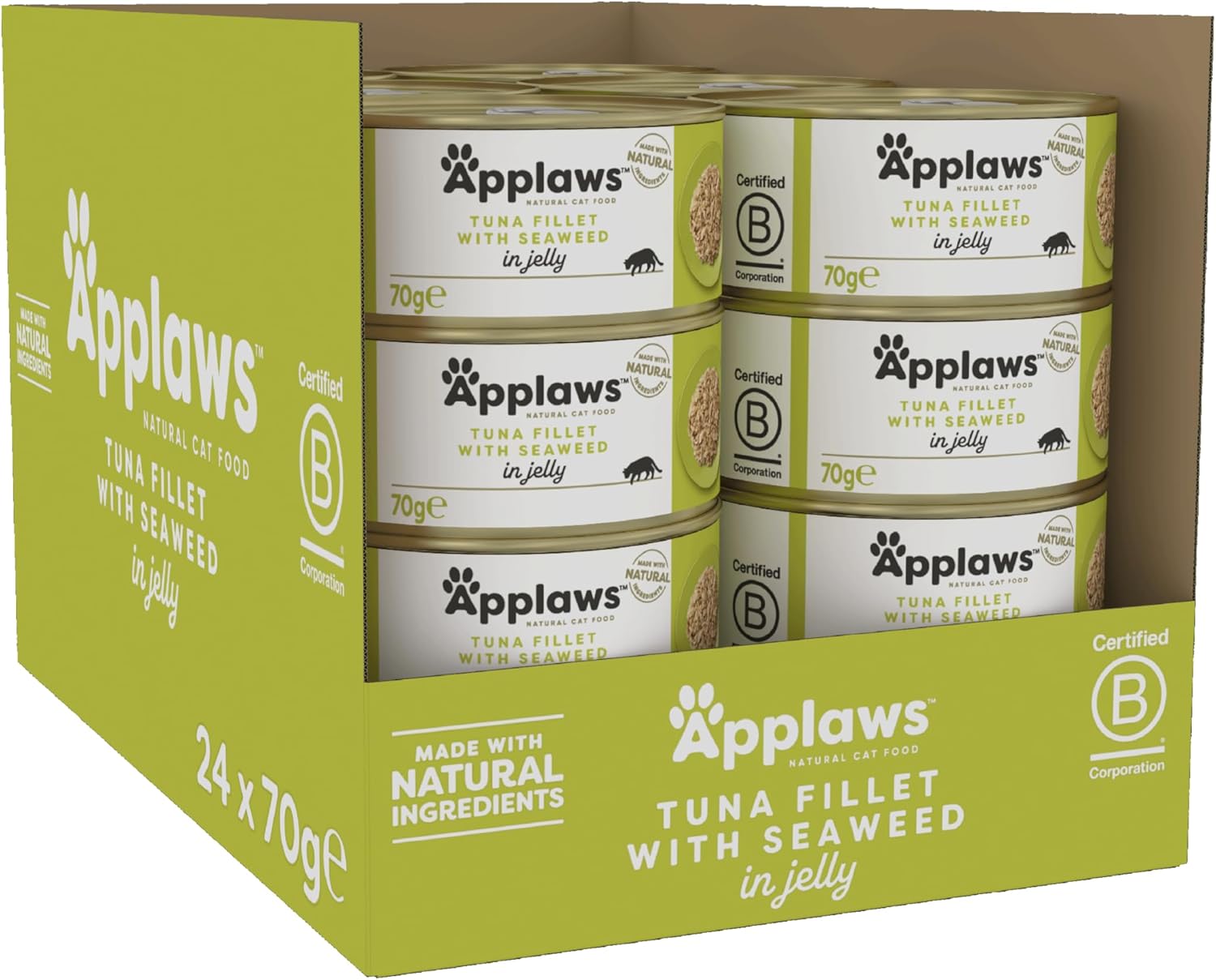 Applaws Cat Can Tuna & Seaweed in Jelly 70g x 24