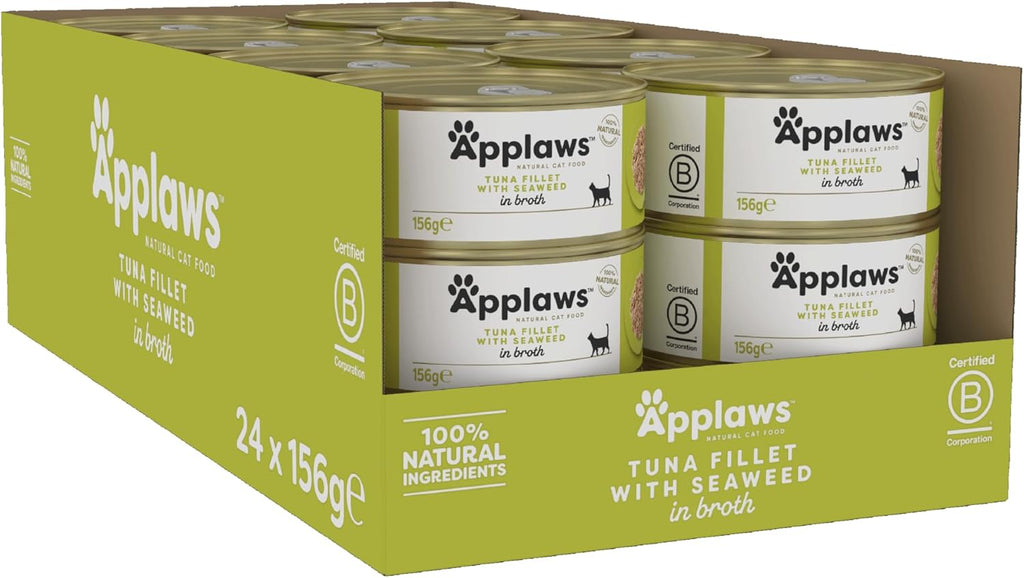 Applaws Cat Can Tuna Fillet & Seaweed in Broth 156g x 24