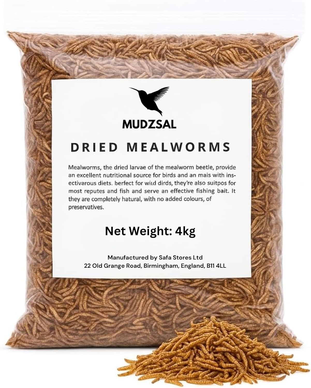 Mealworms Bag for Wild Birds – Natural High-Protein, High-Energy Feed, Mess-Free Food for All Bird Species