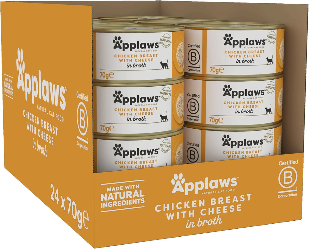 Applaws Cat Can Chicken & Cheese in Broth 70g x 24
