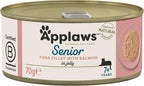 Applaws Natural Senior Wet Cat Food,Tuna with Salmon in a Soft Mousse Jelly 70g Tin (Pack of 24 x 70g Tins)