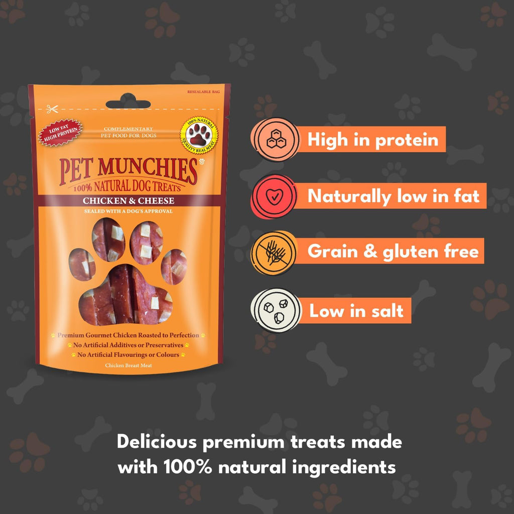 Pet Munchies Dog Treats Chicken & Cheese 100g x 8