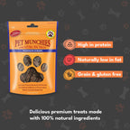 Pet Munchies Dog Treats Venison Strips 75g x 8