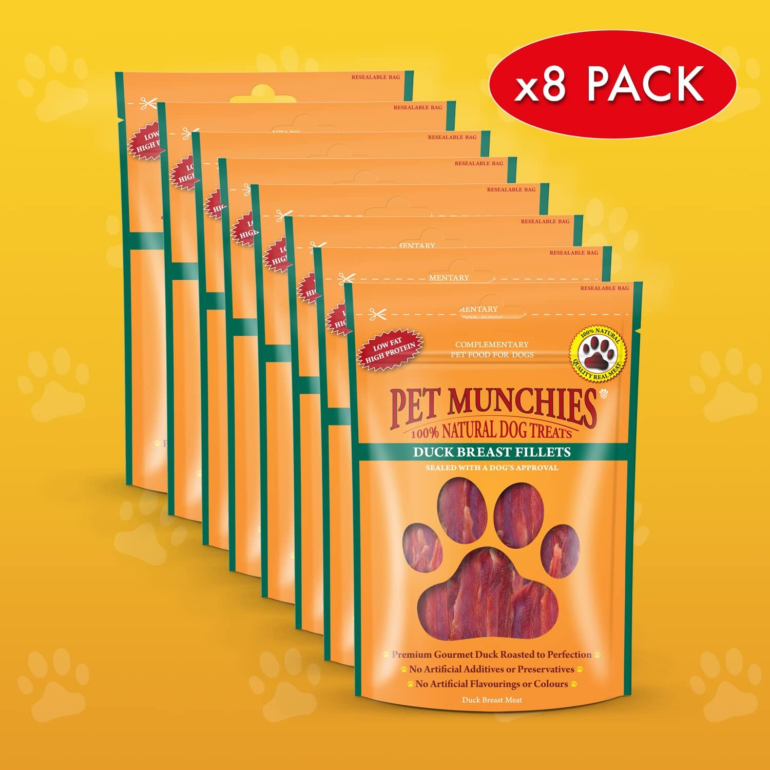 Pet Munchies Dog Treats Duck Breast Fillets 80g x 8