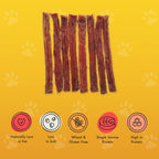 Pet Munchies Duck Strips Dog Treats, Premium Grain Free Dog Chews with Natural Real Meat, Low in Fat and High in Protein 90g (Pack of 8)