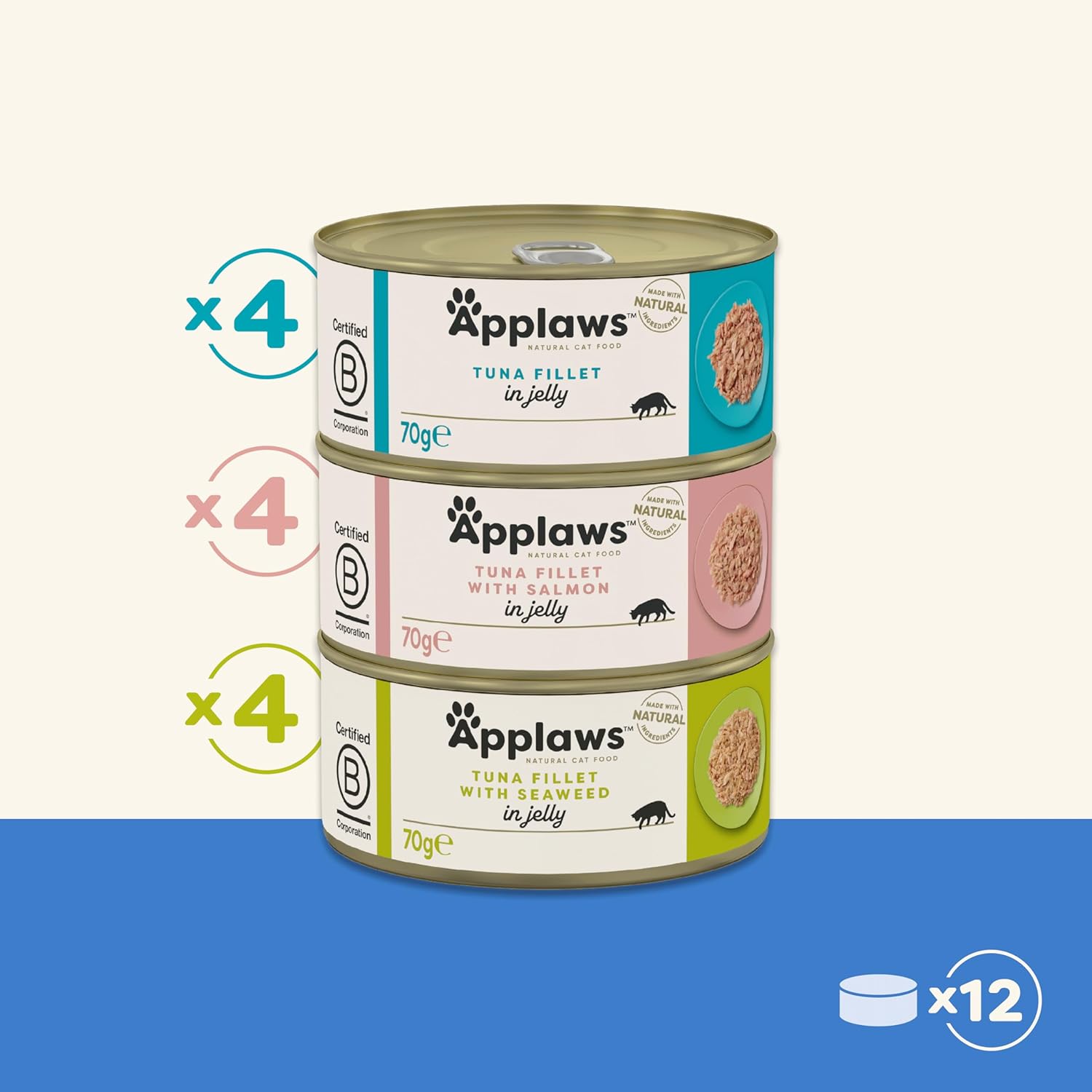 Applaws Cat Can Fish Selection in Jelly 70g 12pk x 1
