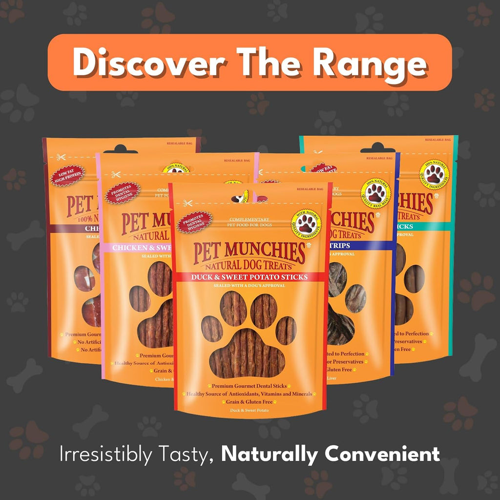 Pet Munchies Dog Treats Duck & Sweet Potato Sticks 90g x 8