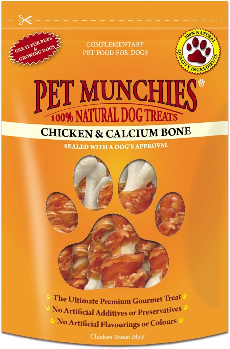 Pet Munchies Dog Treats Chicken & Calcium Bones 100g x 8