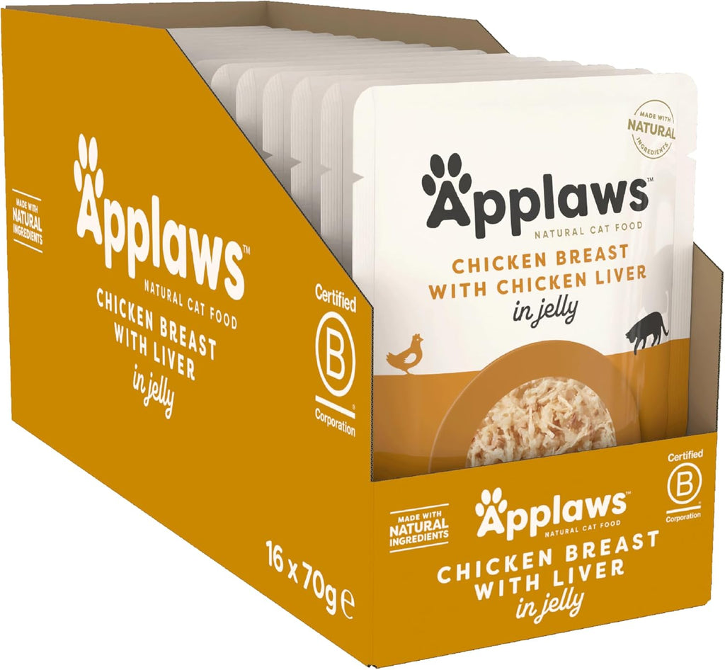 Applaws Cat Pouch Chicken & Liver in Jelly 70g x 16