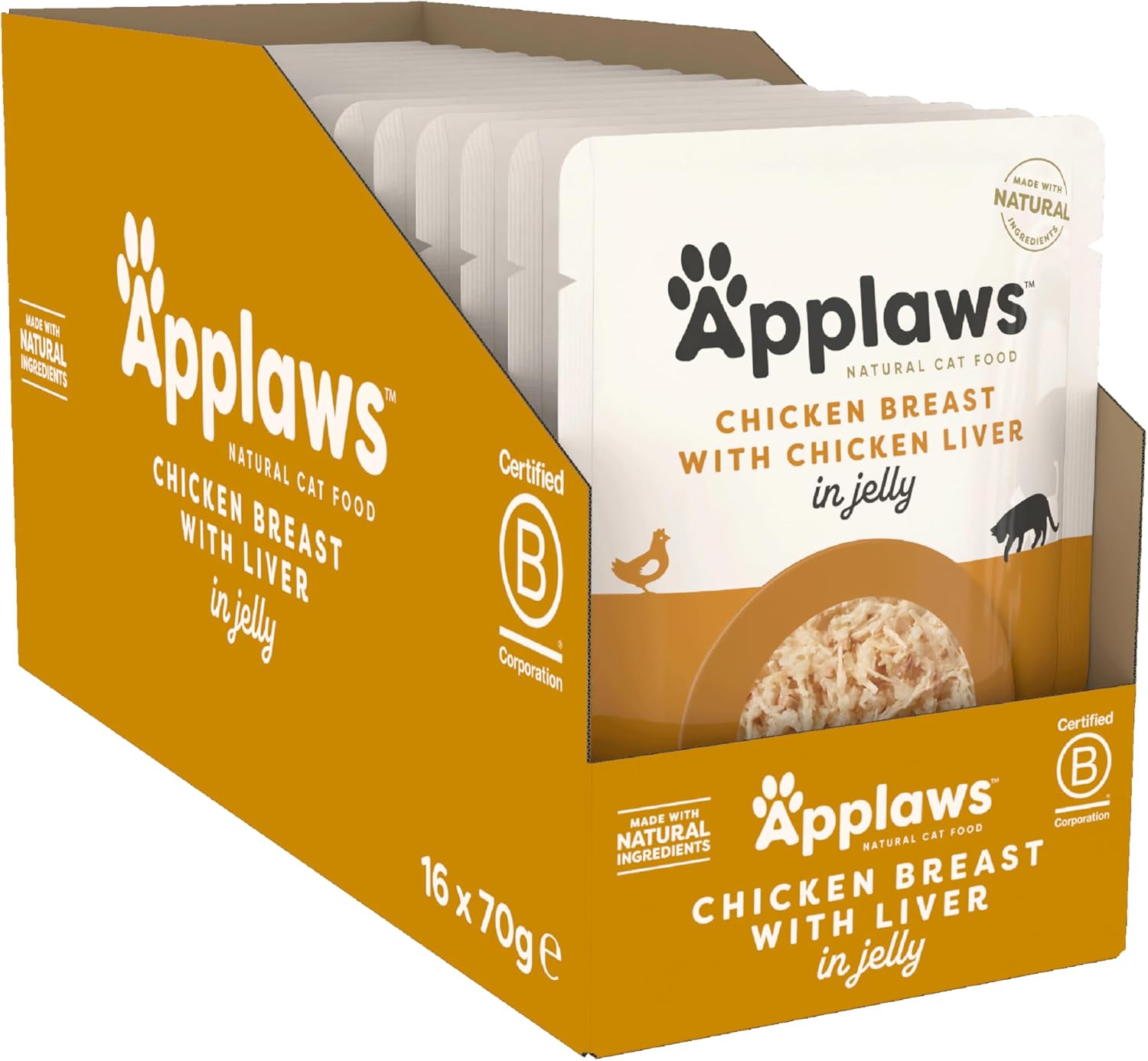 Applaws Cat Pouch Chicken & Liver in Jelly 70g x 16