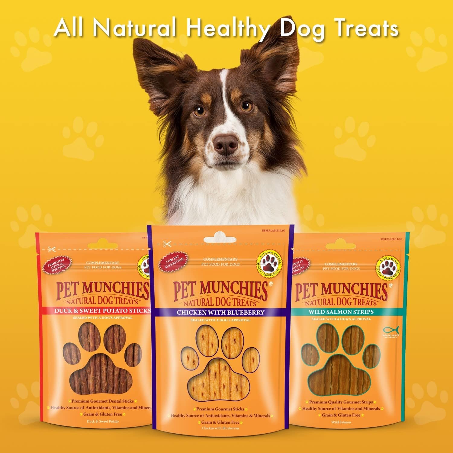 Pet Munchies Duck Twists Dog Treats, Premium Grain Free Dental Sticks with Natural Real Meat, Low in Fat and High in Protein 80g (Pack of 8)