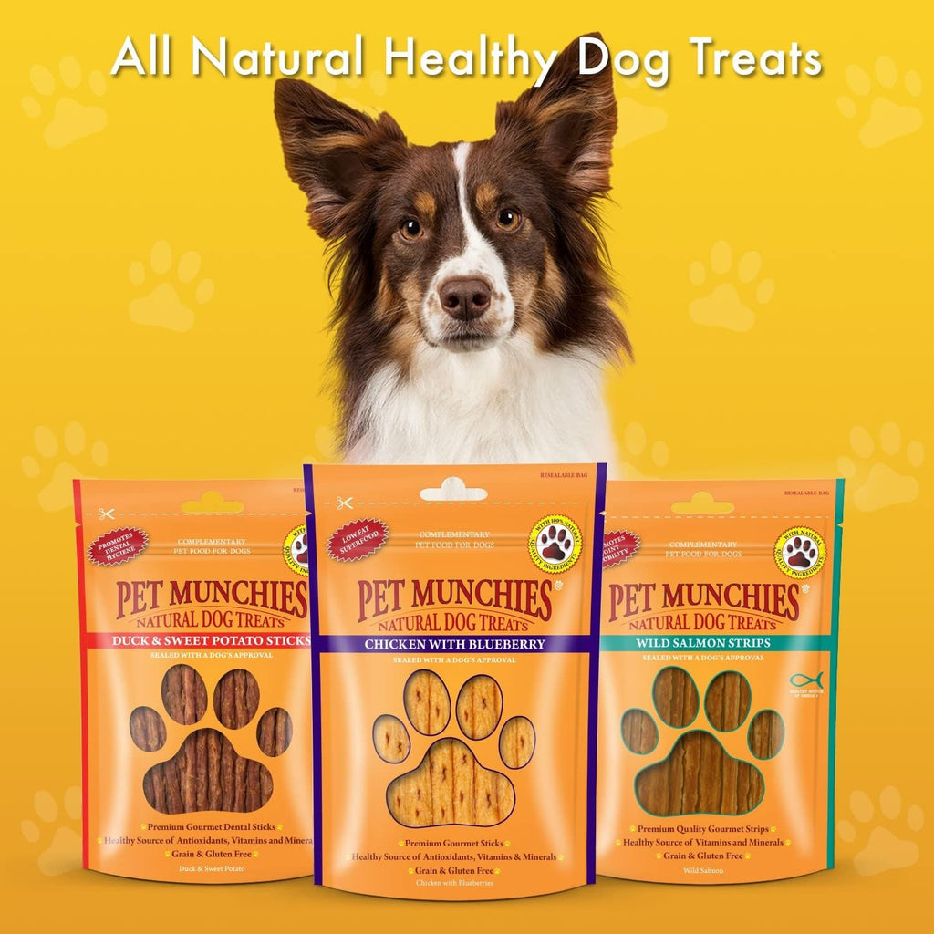 Pet Munchies Duck Strips Dog Treats, Premium Grain Free Dog Chews with Natural Real Meat, Low in Fat and High in Protein 90g (Pack of 8)