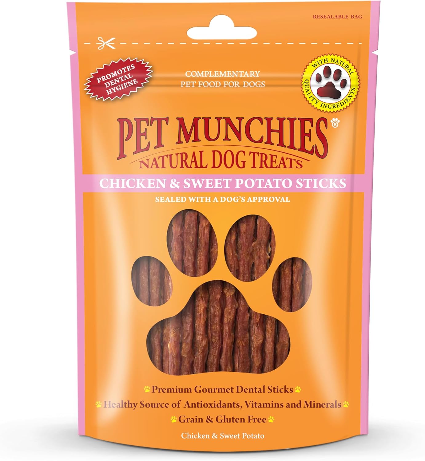 Pet Munchies Dog Treats Chicken & Sweet Potato Sticks 90g x 8