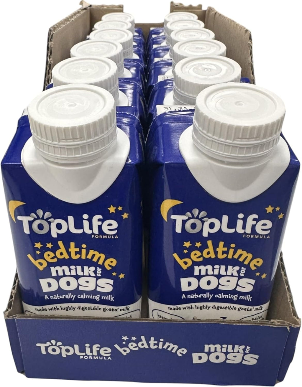 TopLife Bedtime Calming Milk for Dogs - Keeps Dogs Hydrated - Chamomile & Honey Goats' Milk, 12 x 200ml