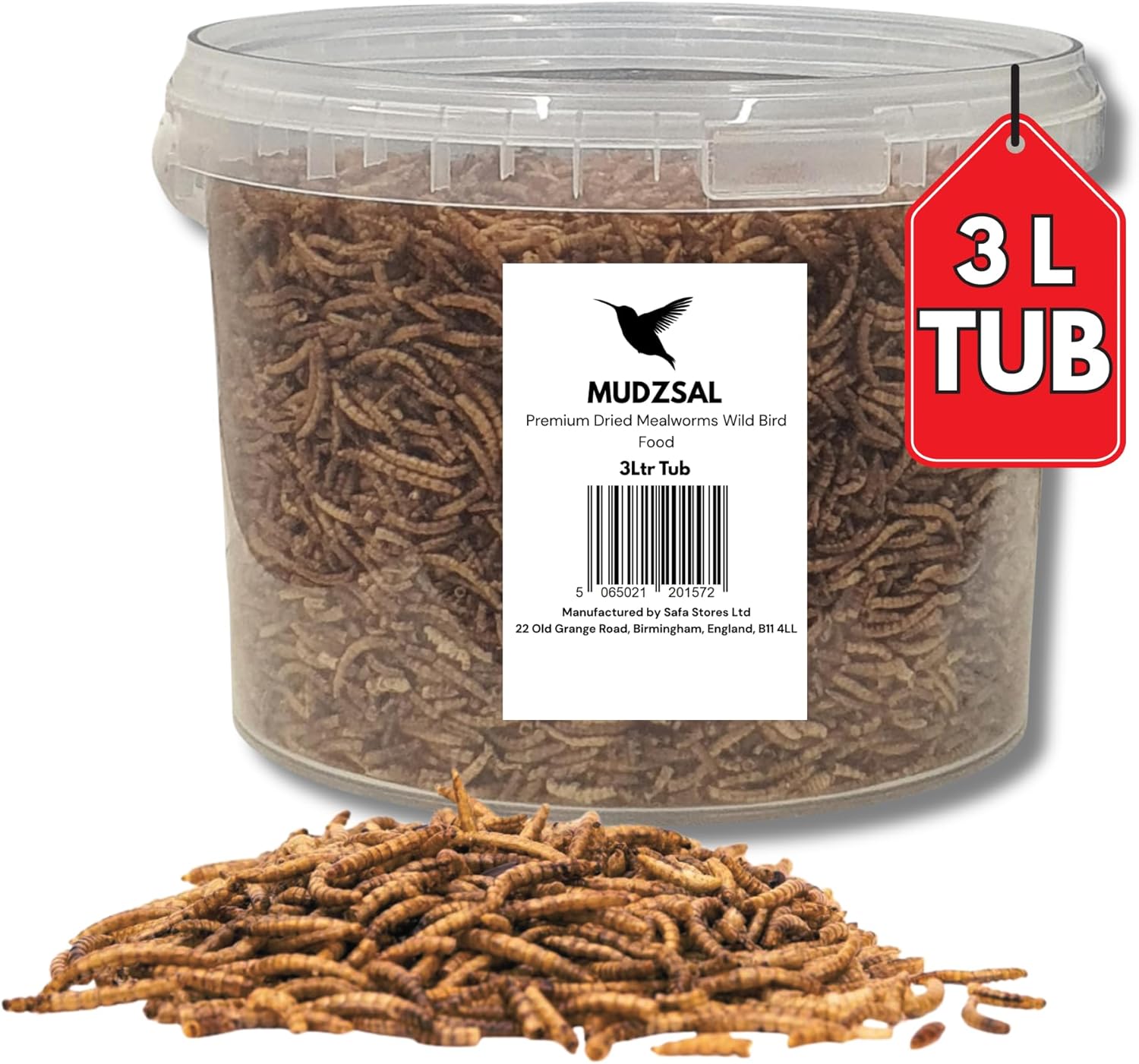 Mealworms Tub Wild Bird Food – High Energy, No Mess Bird Feed