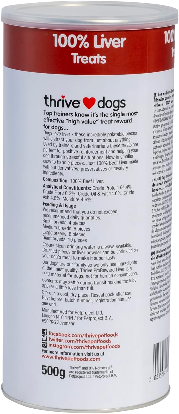 Thrive ProReward MAXI Dog Treats 100% Liver 500g x 1