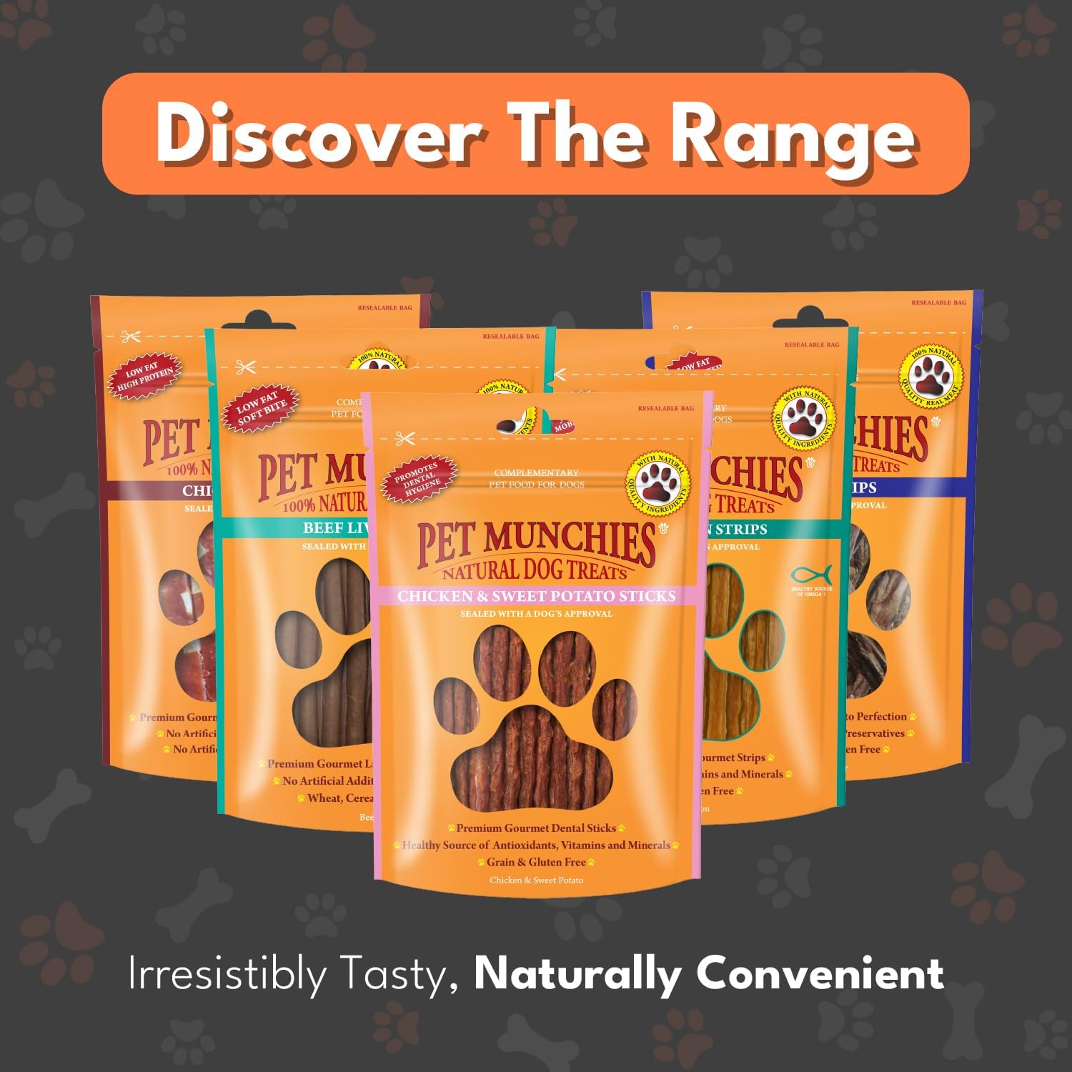 Pet Munchies Dog Treats Chicken & Sweet Potato Sticks 90g x 8