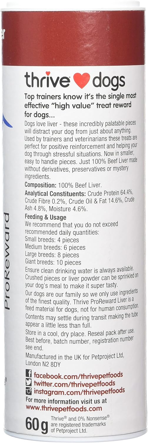 Thrive 1 x 60g ProReward Dog Treats 100% Liver