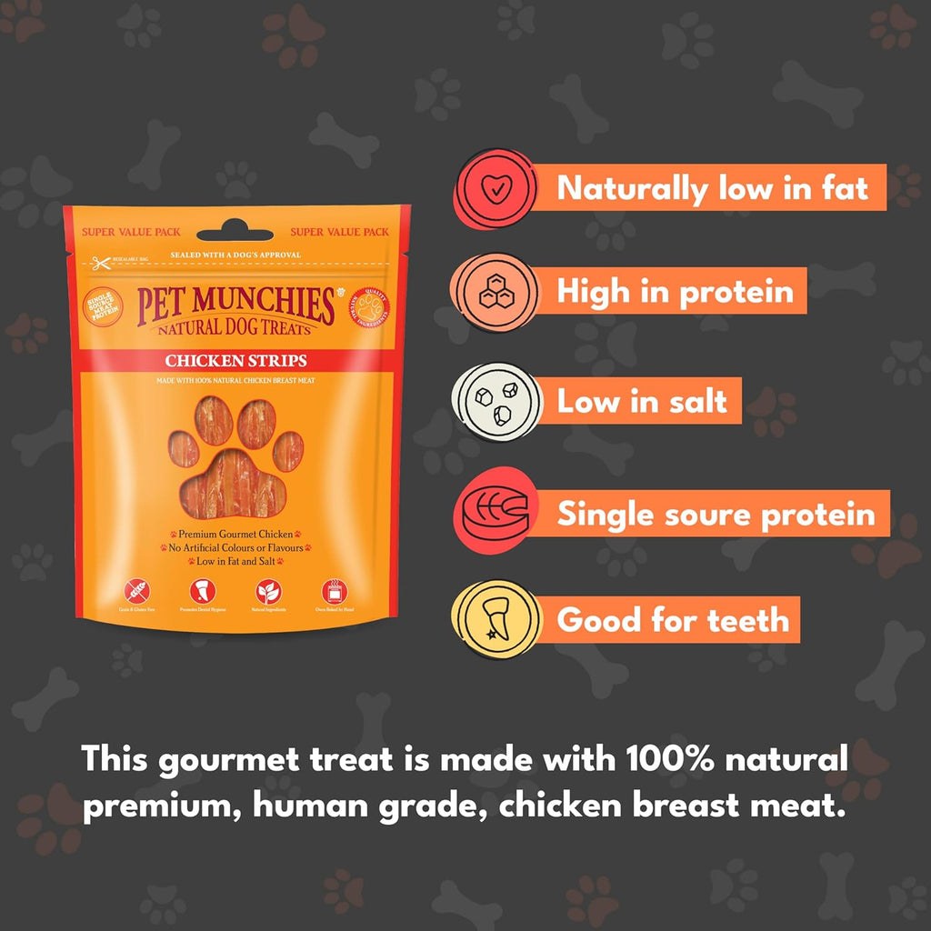 Pet Munchies Dog Treats Chicken Strips 320g x 3