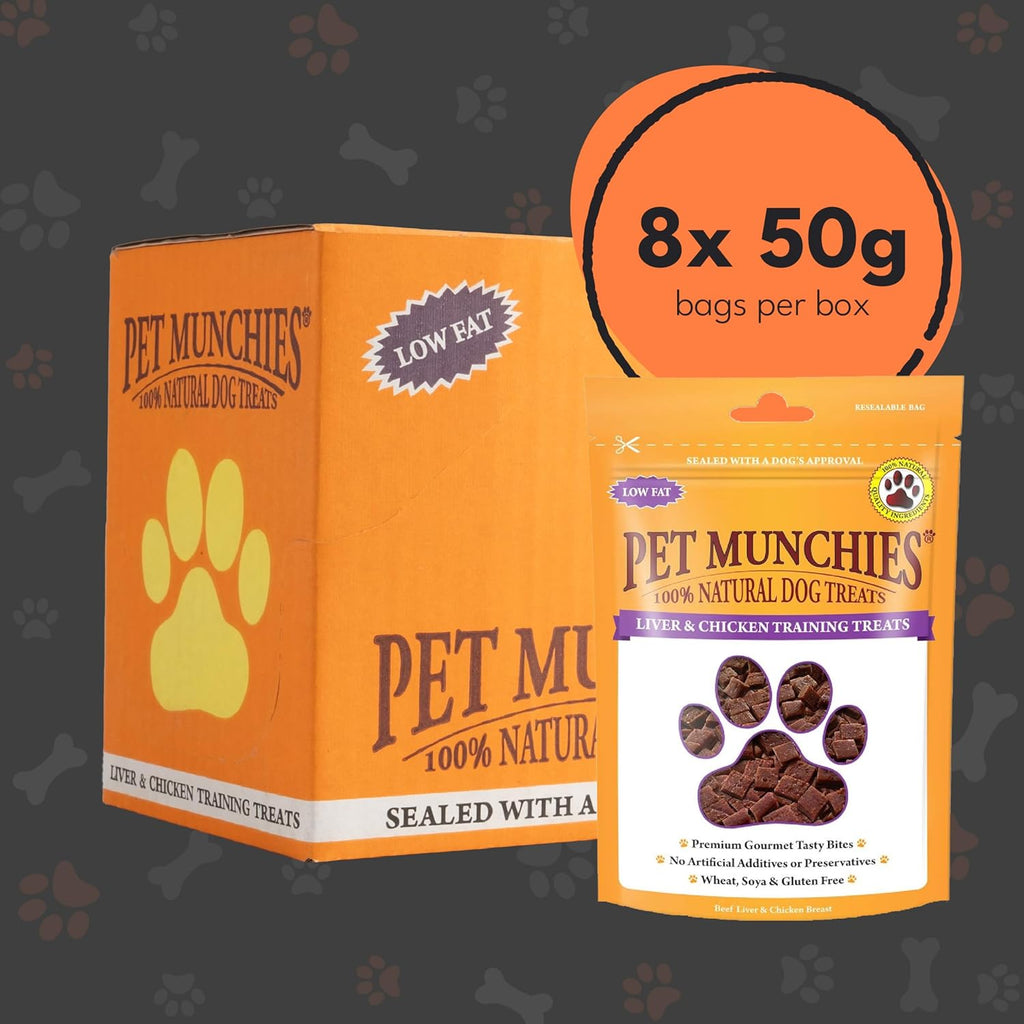 Pet Munchies Dog Training Treats Liver & Chicken 50g x 8