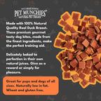 Pet Munchies Duck Dog Training Treats, Grain Free Tasty Bites with Natural Real Meat, Low in Fat 50g (Pack of 8)