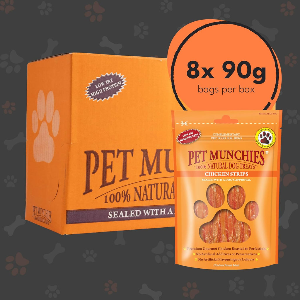 Pet Munchies Dog Treats Chicken Strips 90g x 8