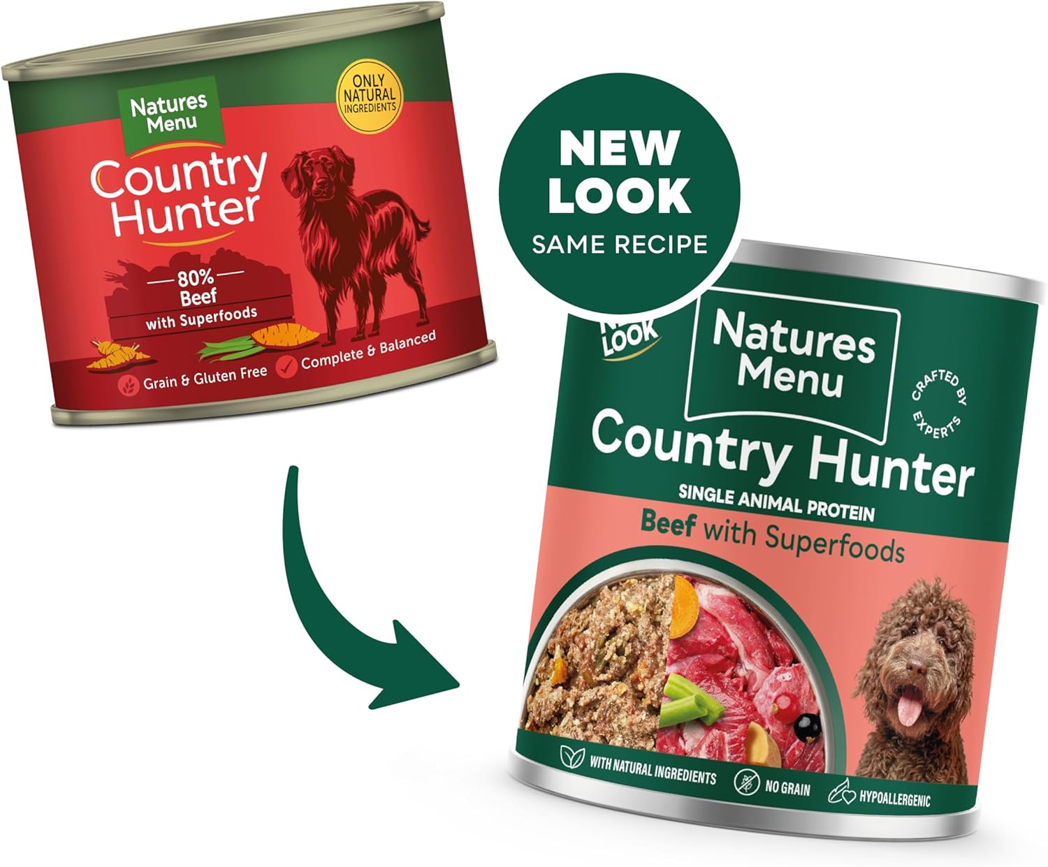 Natures Menu Country Hunter Dog Food Can Beef with Superfoods (6 x 600g)