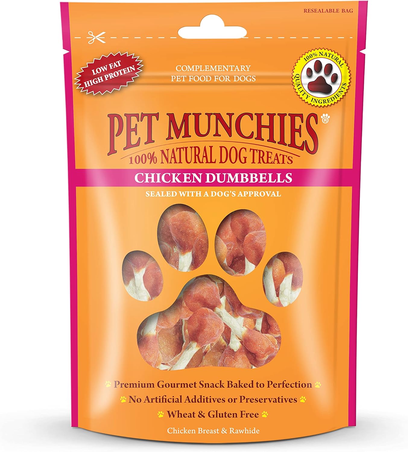 Pet Munchies Dog Treats Chicken Dumbbells 80g x 8