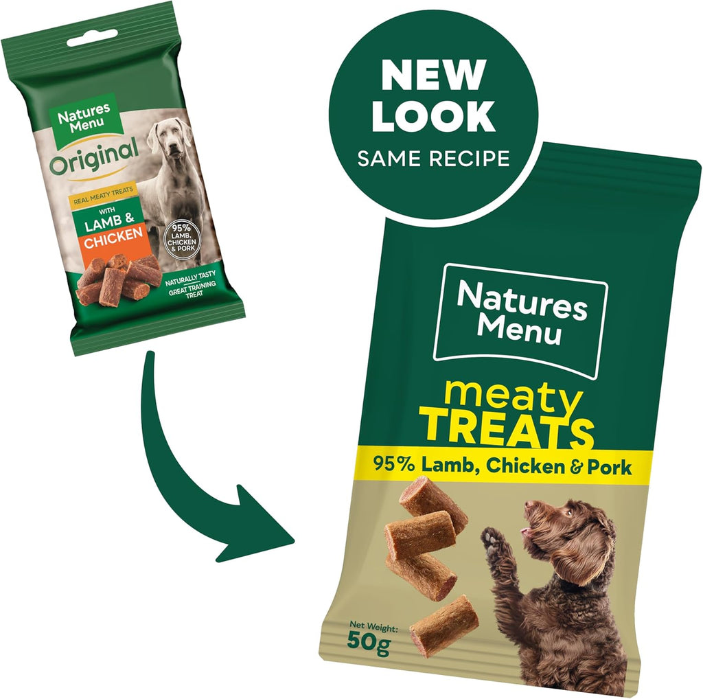 Natures Menu Meaty Treats for Adult Dogs with Lamb and Chicken - 12 x 50g