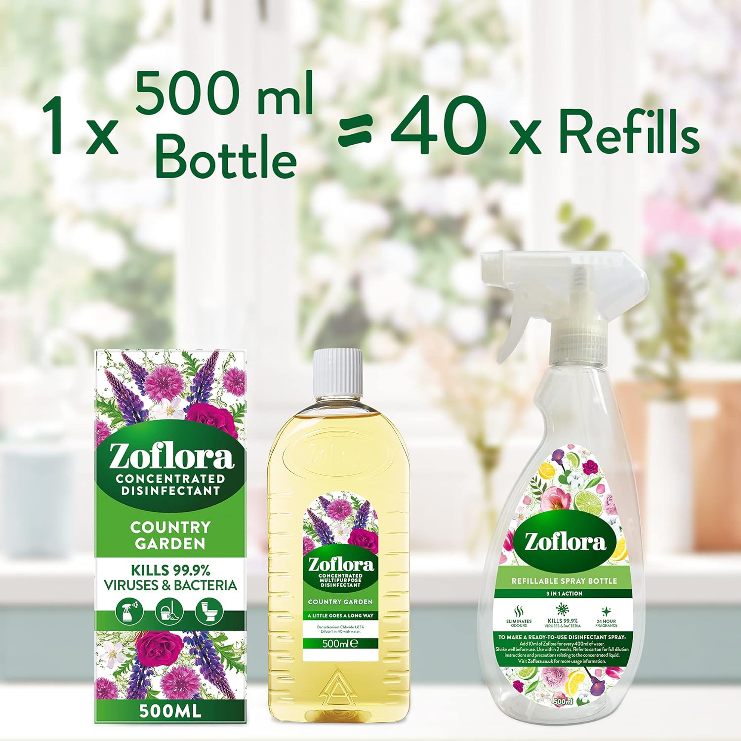Zoflora Country Garden Concentrate, 500ml (Pack of 1)