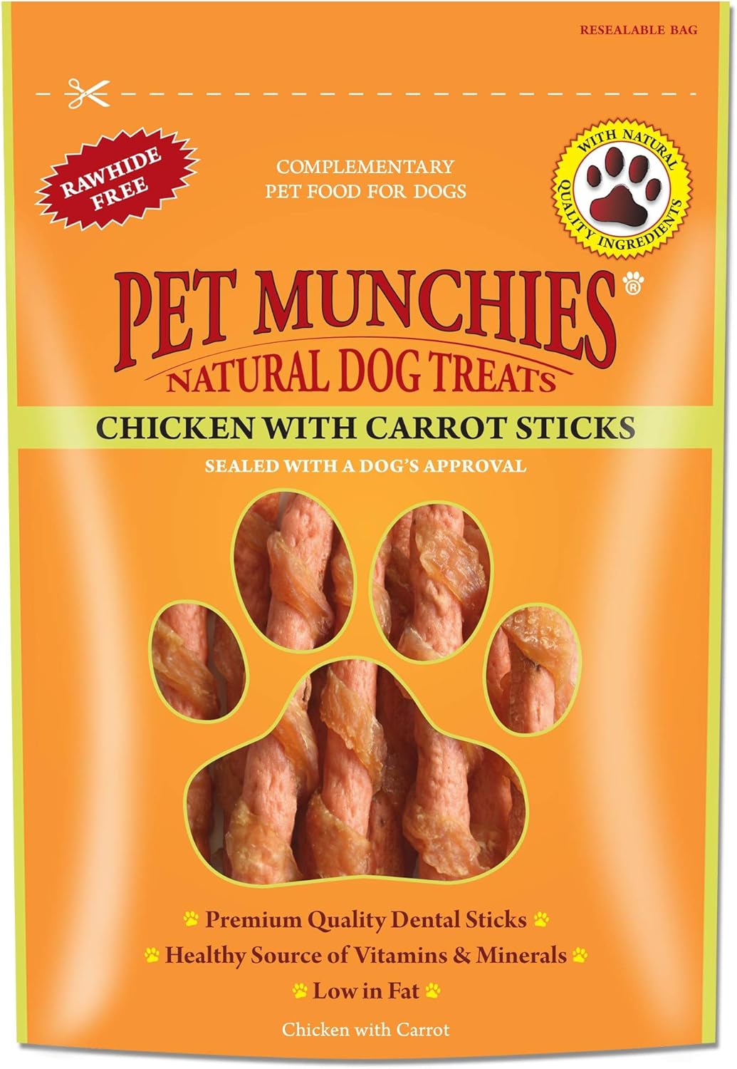 Pet Munchies Dog Treats Chicken with Carrot Sticks 80g x 8