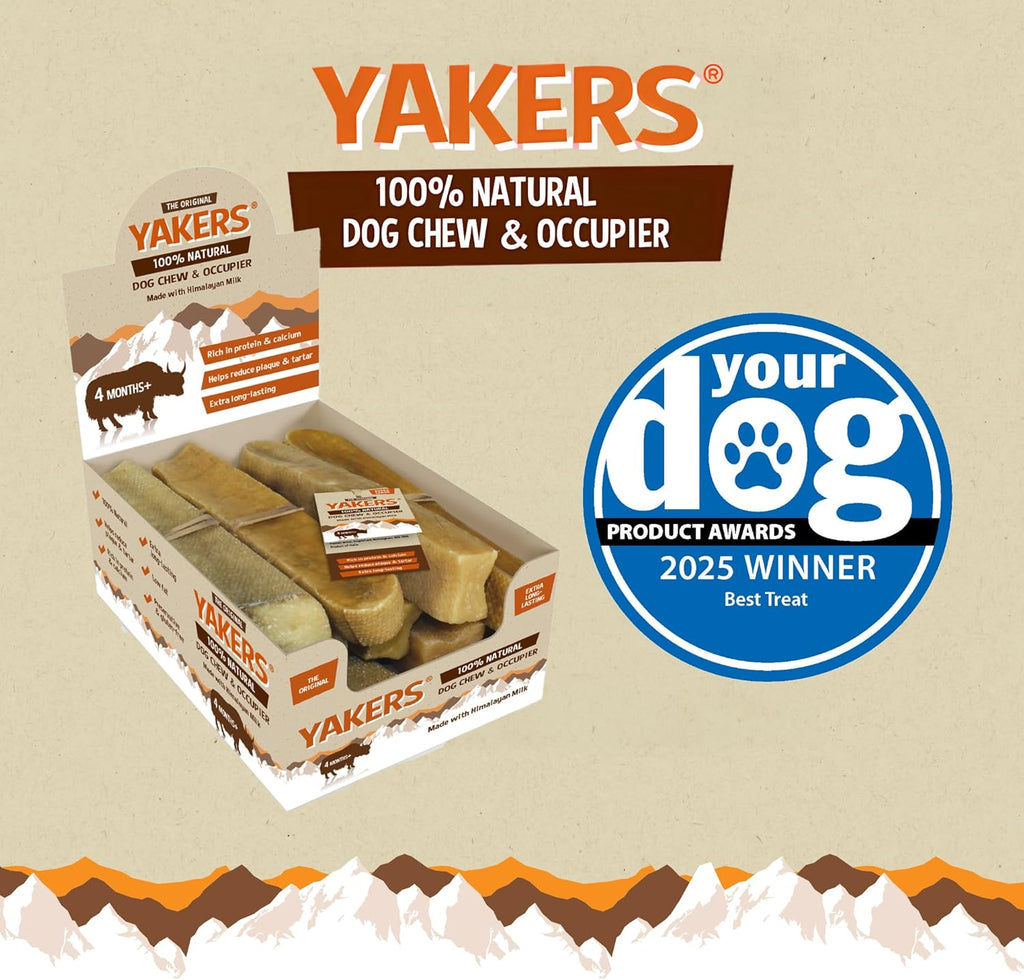 YAKERS Original Natural Dog Chews - Healthy Himalayan Chews, Natural Dog Treats & Occupier, Long-Lasting Chew Bars for All Breeds