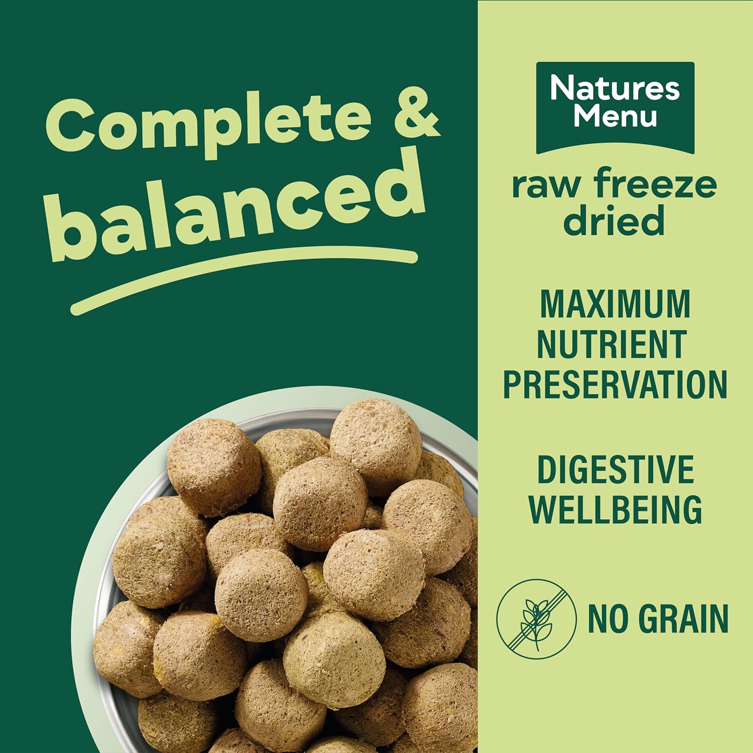 Natures Menu Freeze Dried Complete & Balanced Dog Food Nuggets - Turkey - 250g