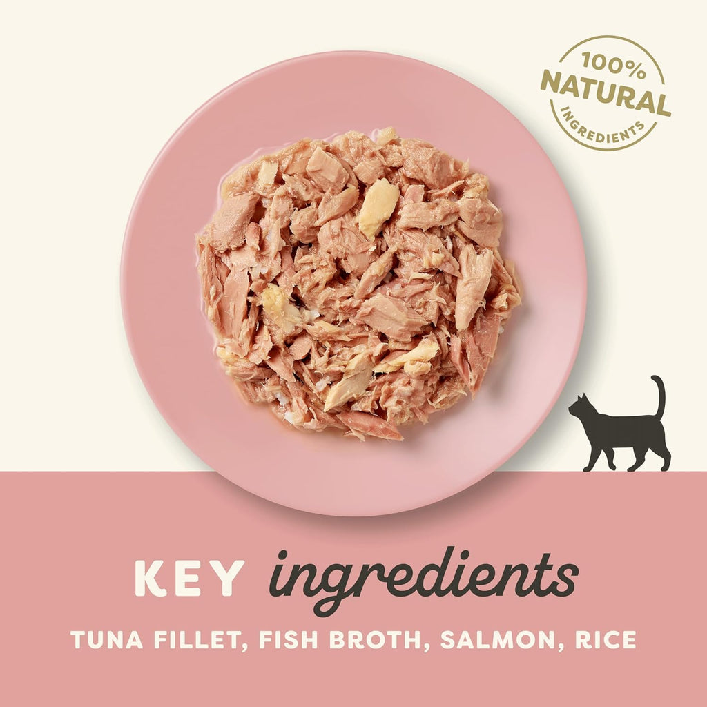 Applaws 100% Natural Wet Cat Food Tin, Tuna Fillet with Salmon in Broth 70g Tin (Pack of 24)