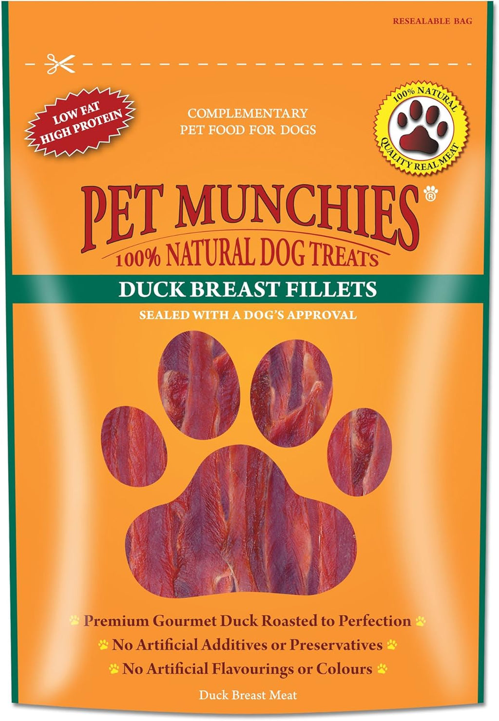 Pet Munchies Dog Treats Duck Breast Fillets 80g x 8