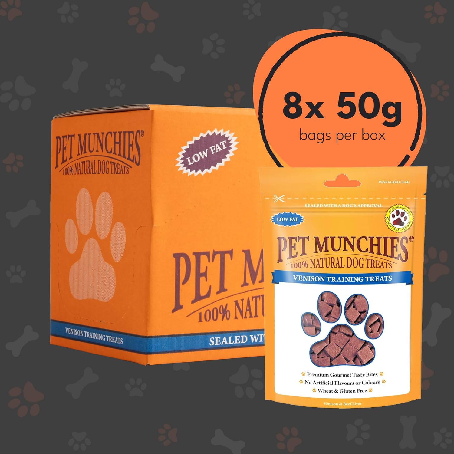 Pet Munchies Dog Training Treats Venison 50g x 8