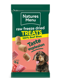 Natures Menu Raw Freeze Dried 100% Beef Bites Dog Treats 20 x 15g