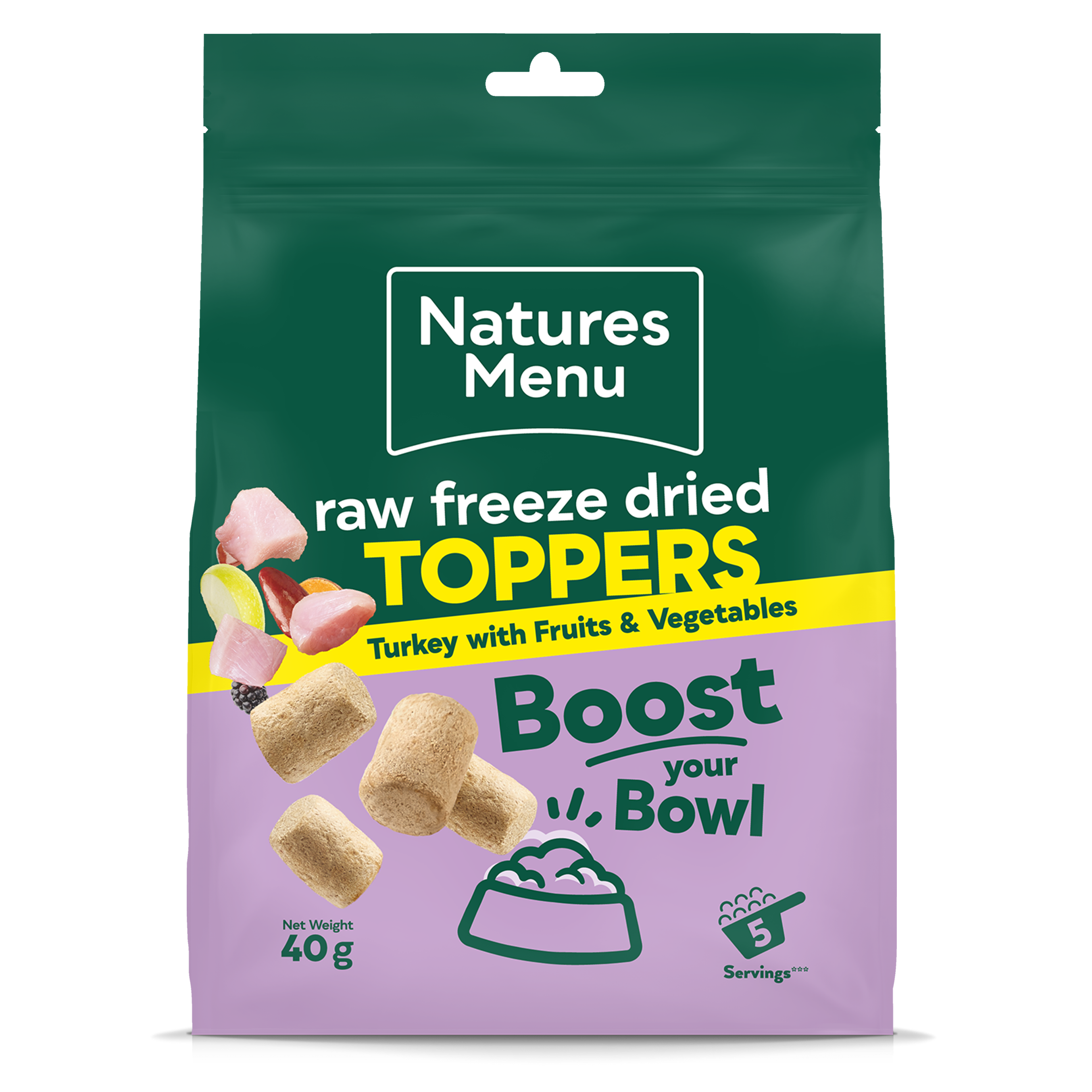 Natures Menu Complete Raw Freeze Dried Toppers - Turkey - 7 x 40g