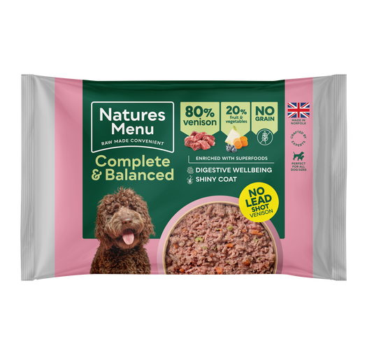 Natures Menu Complete 80% Venison Raw Dog Food Block 12 x 500g