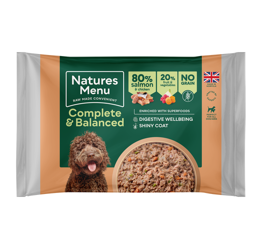 Natures Menu 80% Salmon & Chicken Dog Food Block 12 x 500g