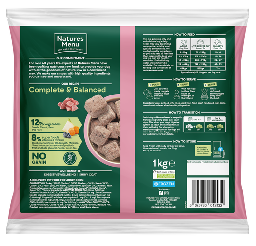 Natures Menu 80/20 Complete and Balanced Venison & Turkey 1 x 1kg
