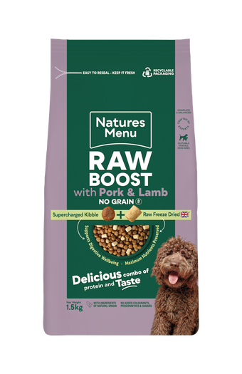 Natures Menu Raw Boost Dog Food Pork & Lamb 4 x 1.5kg
