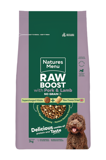 Natures Menu Raw Boost Pork & Lamb Grain-Free Dog Food 3 x 3kg