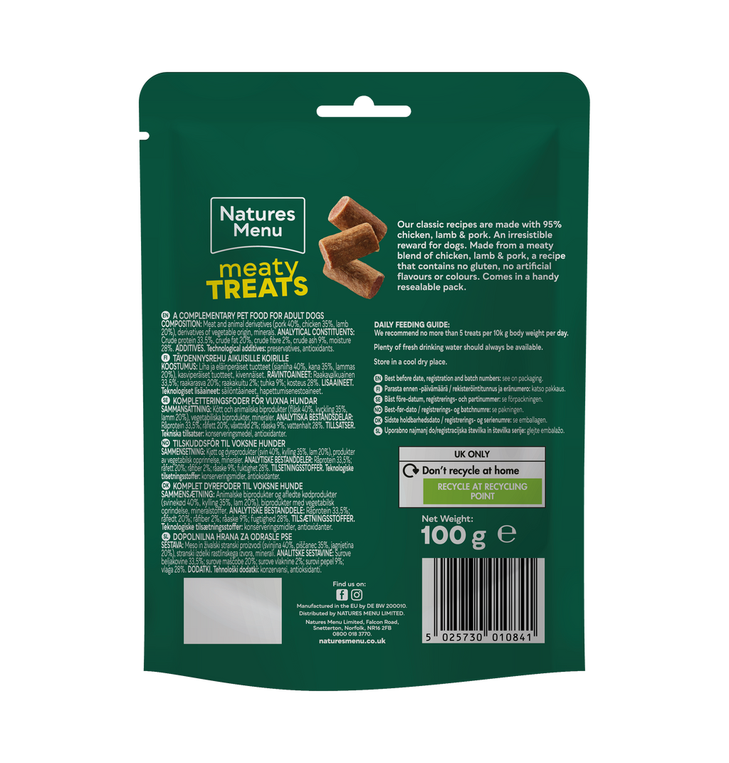 NM Dog Meaty Treats Lamb & Chicken (7 x 100g)