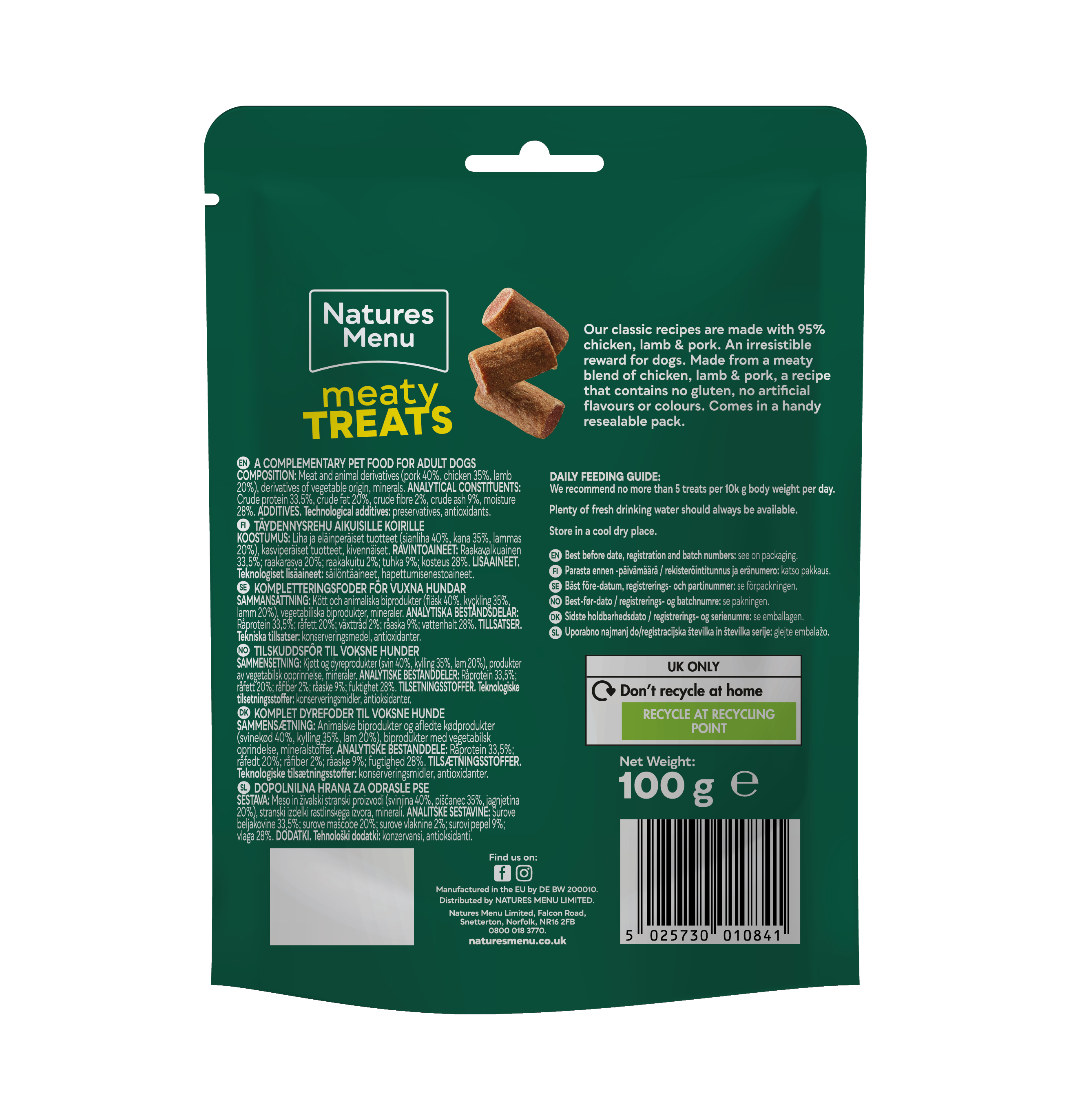 NM Dog Meaty Treats Lamb & Chicken (7 x 100g)