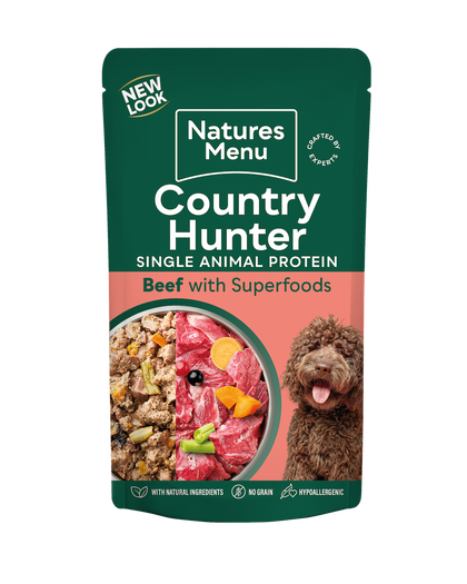 Natures Menu Country Hunter Beef Superfoods Wet Dog Food Pouch (3 x 6 x 150g)