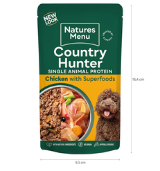 Natures Menu Country Hunter Pouch Chicken 3 x 6 x 150g